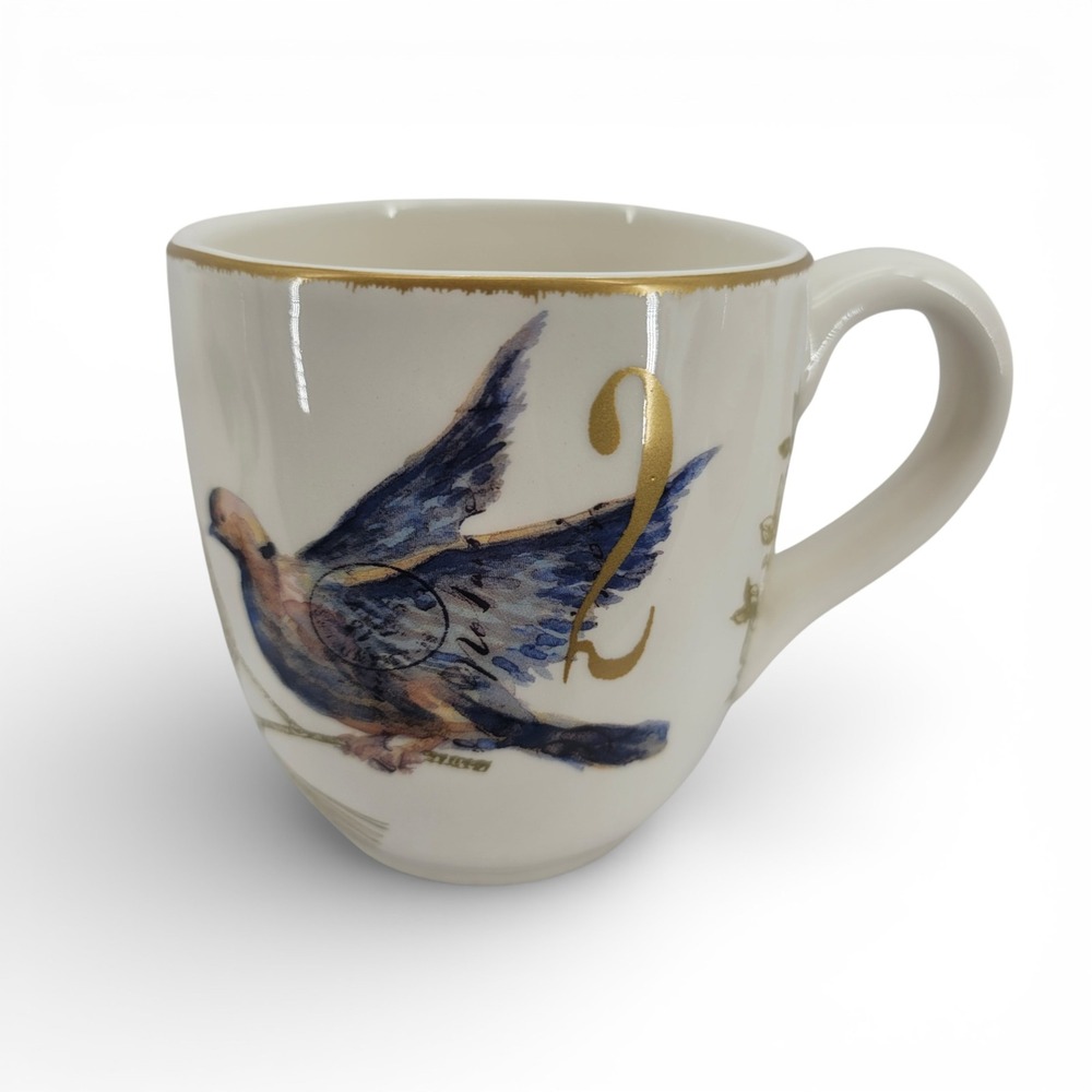 Williams Sonoma‎ 12 Days Christmas Gold Numbers Mug 2012 2 & 8 Coupe - Picture 2 of 5